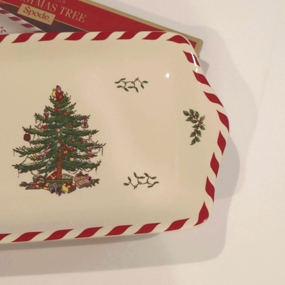 SPODE Christmas Tree Peppermint 12" Dessert Snack Tray. Fine Porcelain - Picture 6 of 10